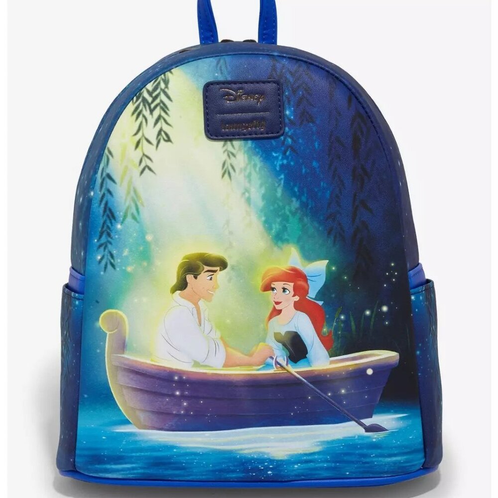 Loungefly Disney Little Mermaid Mini Backpack Ariel Eric Boat Scene Bag New
